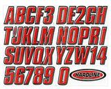 Hardline Products Series 800 Factory Matched 3-Inch Boat & PWC Registration Number Kit, Red/Black