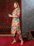 Gosriki Women'S Rayon Blend Straight Printed Kurta With Pant (Samlok White-Jl-Gs_S_White_Small),White,,B0D73XCKK5