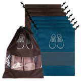 Kuber Industries Pack Of 8 NonWoven Shoe Bags | Shoe Bags For Travel | Shoe Cover With Transparent Window | Navy Blue