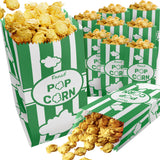 CUSINIUM 1oz Emerald Green Paper Popcorn Bags (100-pack) - Carnival Theme - Customizable