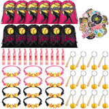 Jenaai 148 Pcs Softball Party Favors Include Drawstring Bags Charm Bracelets Keychain Hair Ties and Stickers, Softball Theme Gif