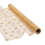 Gold Glitter Star Fabric Roll 30 feet Party, Event and Wedding Wall Decor