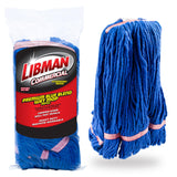 Libman Commercial Small Blended LoopedEnd Wet Mop Head (Blue) (Case of 4)