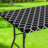 Smiry Rectangle Picnic Table Cover, Waterproof Elastic Fitted Camping Tablecloths for 4 Foot Tables, Wipeable Flannel Backed Vin