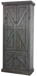 American Heartland Rustic Double Door Pantry, Rustic Dark Blue