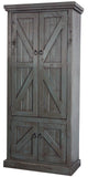 American Heartland Rustic Double Door Pantry, Rustic Dark Blue