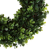 12-Inch Boxwood Wreath - Round UV Resistant Artificial Spring, Summer, Fall, or Winter Wreath - Indoor/Outdoor Wreaths for Front
