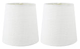 MERIVILLE Set of 2 Off White Linen Clip On Chandelier Lamp Shades, 4-inch by 5-inch by 5-inch
