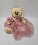 KINNEX COLLECTIONS SINCE 1997 20 Quince Anos Quinceanera Last Doll Teddy Bear with Dress (Centerpiece) ~ ARC16832-32 (Dusty Rose
