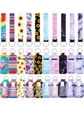 Geiserailie 40 Pcs Hand Sanitizer Keychain Holder Set Travel Bottle Holder Lipstick Case Wristlet Keychain(Floral)