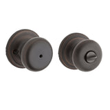 Kwikset Juno Interior Privacy Door Knob with Lock, Door Handle For Bathroom and Bedroom, Venetian Bronze Keyless Turn Lock Doork
