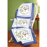 Janlynn Hummingbird Quilt Block Stamped Cross Stitch, 18 by 18Inch, 6 Per Package