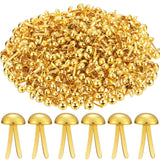 Hotop 500 Pcs Brads for Paper Crafts Metal Round Brass Paper Fasteners for Craft Art Crafting School DIY Supplies(0.3 x 0.7 Inch