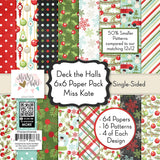 Miss Kate Cuttables 6X6 Pattern Paper Pack Deck The Halls Christmas Card Making Scrapbook Specialty Paper SingleSided 6x