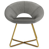 Simplihome Barrett 24 Inch Wide Mid Century Modern Accent Chair In Grey Velvet Fabric, For The Living And Family Room