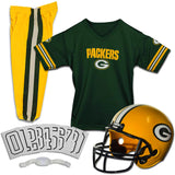 Franklin Sports Green Bay Packers Kids Football Uniform Set - NFL Youth Football Costume for Boys & Girls - Set Includes Helmet,