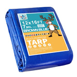 STARPYNG-7 Mil Blue 12x16 Feet Tarp-Multifunctional Blue Waterproof Tarpaulin-Waterproof, UV Resistant, Rip and Tear Resistant, 