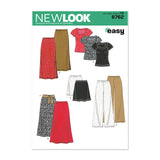 Simplicity U06762A New Look Easy to Sew Misses Tops, Pants, and Skirts Sewing Pattern Kit, Code 6762, Sizes XSXL
