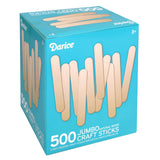 Darice 500 Pcs Popsicle Sticks for Crafts, 6 Natural Color Wooden Craft and Waxing Sticks Classroom Supplies, STEM DIY Art, A
