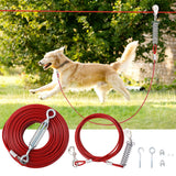 LUFFWELL Dog Runner for Yard, Outdoor Dog Run, 150FT+10FT, Red