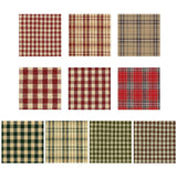 Fanfanwin 60 Pcs 10 x 10 Inch Vintage Plaid Quilting Fabric Squares Homespun Gingham Fabric Bundles Quarters Rustic Precut Chris