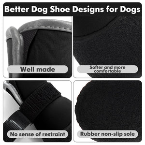 DOGOYS Dog Shoes, Outdoor Dog Boots Non-Slip Waterproof Dog Booties for Medium to Large Dogs 4Pcs for Winter Snowy Day, Summer H