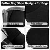 DOGOYS Dog Shoes, Outdoor Dog Boots Non-Slip Waterproof Dog Booties for Medium to Large Dogs 4Pcs for Winter Snowy Day, Summer H