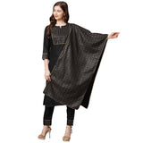 Gosriki Women'S Cotton Straight Kurta With Pant & Dupatta (Kptd-Cot-10069-Black_M-Go_Black_Medium),Black,,B09P3XSLZF