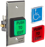 Securitron PB2E Single Gang 2 Square Momentary Push Button, SPDT
