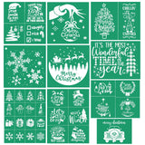 JAJADO Christmas Theme Silk Screen Stencils 10 Pcs, Xmas Winter Holiday Chalk Mesh Transfers Mesh Stencil Reusable Self-Adhesive