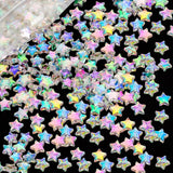 Incinkod 150 Pcs Clear Star Pony Beads, Large Hole Star Beads for Bracelets, Glitter Pony Beads Bulk for DIY Jewelry Craft Makin