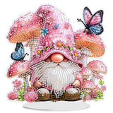 MEIYUDA Gnomes Diamond Art Tabletop Kits, Mushroom Gnome DIY Special Shaped Crystal Desktop Diamonds Painting Ornaments for Adul