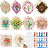 Weysat 27 Pcs Wooden Halloween Crafts Kits Ghost Painting Framed Craft DIY Frames Decorating Kits with Paint Brush Palette Unfin