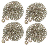 Mytee Products 4 Pack 5/16 Inch x 25 FT Grade 70 Binder Chain with Clevis Grab Hooks G70 Transport Tow Chain 4,700 Lbs Worki