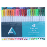Art Alternatives Fineline Pen Set, 48Colors 0.4mm nib Ergonomic, triangular barrel Drawing, coloring, journaling