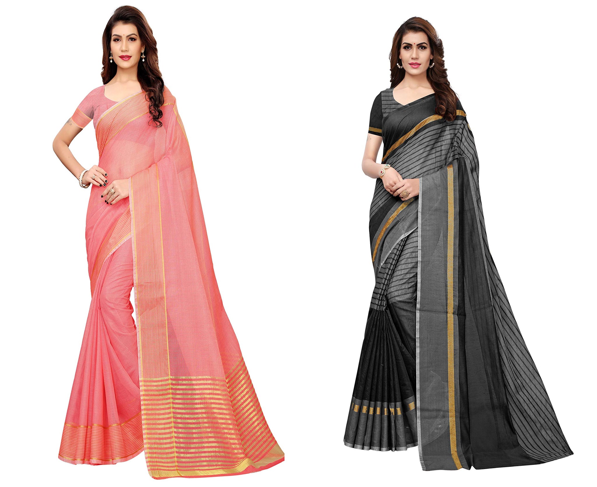 Anni Designer Women'S Multicolor Art Silk Saree With Blouse Pack Of 2 (Ts_Club_Combo_63_Free Size),Multicolour,Free Size