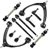 SCITOO 10pcs Front Suspension Kit Upper Control Arm Tie Rod Ends Sway Bar Links Lower Ball Joints Fit 2007-2013 For Chevy Silver