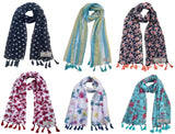 Fusfus WomenS Printed Chiffon Scarves And Stoles, Free Size(Multicolour, Fs1525) Pack Of 6 (Multicolor3)