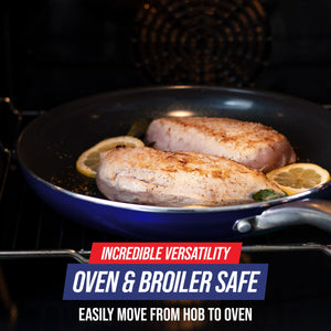 Blue Diamond Frying Pan 8Skillet, Diamond Infused Healthy Ceramic Nonstick, PFAS and PFOA-Free, Dishwasher and Oven Safe, Ev