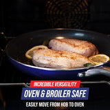Blue Diamond Frying Pan 8Skillet, Diamond Infused Healthy Ceramic Nonstick, PFAS and PFOA-Free, Dishwasher and Oven Safe, Ev
