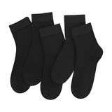 Serisimple Women Ankle Socks Bamboo Crew Thin Ankle Height Boot Lightweight Color Anti Odor Soft Breathable Sock 5 Pairs (Black,