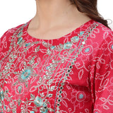 Ishin Women'S Viscose Rayon Anarkali Embellished Kurta Kpm-10040_L_Pink