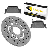 Caltric Rear Brake Disc Rotor with Brake Pads Compatible with Honda Pioneer 700 SXS700M2 SXS700M4 2014-2024