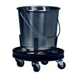 Graham-Field Stainless Steel Kick Bucket with Rolling Stand - 12.5 Quart Capacity