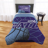 NORTHWEST Utah Jazz Officially Licensed NBA Comforter Set - Full/Queen & Twin/Twin XL - Soft Bedding with Team Logo & Pillow Sha