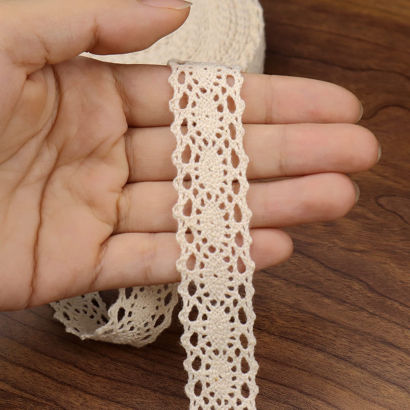 20 Yards Vintage Cotton Lace Ribbon Crochet Sewing Lace Trim for Crafts Gift Package Wrapping Scrapbooking Supplies