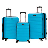 Rockland Melbourne Hardside Expandable Spinner Wheel Luggage, Turquoise, 3Piece Set (20/24/28)