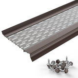 Waterlock Micromesh 5 inch Gutter Guards Leaf Protection, 1 Feet Sample Pack Musket Brown, Stainless Steel Mesh, Aluminum Gutter