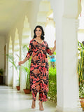 Anni Designer Women'S Cotton Blend Straight Printed Kurta With Palazzo (Chinki Black-Nw_S_Black_Small),Black,S,,,