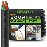 GearIT 10/4 10 AWG Portable Power Cable (25 Feet 4 Conductor) SOOW 600V 10 Gauge Electric Wire for Motor Leads, Portable Light